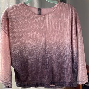 Shiny purple and muted pink ombré blouse